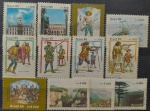 BRASIL – 12 selos comemorativos novos com goma, ano 1985, (RHM 1473 ao 1484), em perfeito estado de conservação, conforme imagem, valor estimado RHM 22,0 UFs.