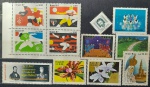 BRASIL – 12 selos comemorativos novos com goma, anos 1987, (RHM 1559  ao 1562, o RHM 1567, e do RHM 1568 ao 1574), em perfeito estado de conservação, conforme imagem, valor estimado RHM 13,0 UFs.