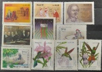 BRASIL – 10 selos comemorativos novos com goma, anos 1991, (RHM 1741, RHM 17454/46, e  do RHM 1751 ao 1757), em perfeito estado de conservação, conforme imagem, valor estimado RHM 14,0 UFs.