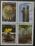 BRASIL – RHM 4070/73, quadra série Mercosul – Flora e Fauna- SUCULENTAS, ano 2022, em estado de MINT, conforme imagem, valor facial R$ 10,40