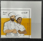 BRASIL – RHM 4154, série Mercosul Profissão Cheff, ano 2024, em estado de MINT, conforme imagem, valor facial R$ 4,30, valor RHM R$ 9,00.