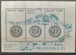 BRASIL  Bloco B057, ano 1983, 140 anos da emissão dos OLHOS-DE-BOI, BRASILIANA 1983, em estado conforme imagem, valor RHM R$ 24,00.