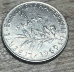 FRANÇA 1 FRANCO -1960  , EXCELENTE MOEDA PARA ABRILHANTAR AINDA MAIS SUA COLEÇÃO.