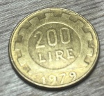 ITALIA, 1979- 200 LIRE   , EXCELENTE MOEDA PARA ABRILHANTAR AINDA MAIS SUA COLEÇÃO.