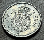  ESPANHA. 1975- 5 PTAS , EXCELENTE MOEDA PARA ABRILHANTAR AINDA MAIS SUA COLEÇÃO. 