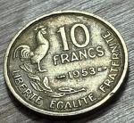   FRANÇA. 1953- 10 FRANCS , EXCELENTE MOEDA PARA ABRILHANTAR AINDA MAIS SUA COLEÇÃO. 