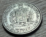  VENEZUELA, 1967- 1 BOLIVAR  , EXCELENTE MOEDA PARA ABRILHANTAR AINDA MAIS SUA COLEÇÃO. 