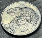   NOVA ZELANDIA. 1989- 5 CENTS , EXCELENTE MOEDA PARA ABRILHANTAR AINDA MAIS SUA COLEÇÃO. 