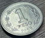 ARGENTINA 1 PESO 1959   , EXCELENTE MOEDA PARA ABRILHANTAR AINDA MAIS SUA COLEÇÃO. 