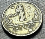    BRASIL,  1945- 1 CRUZEIROEXCELENTE MOEDA PARA ABRILHANTAR AINDA MAIS SUA COLEÇÃO. 