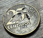    BRASIL,2003 -25 CENTAVOS   EXCELENTE MOEDA PARA ABRILHANTAR AINDA MAIS SUA COLEÇÃO. 