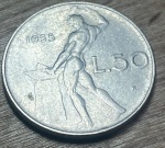   ITALIA 50 LIRA -1955 , EXCELENTE MOEDA PARA ABRILHANTAR AINDA MAIS SUA COLEÇÃO. 