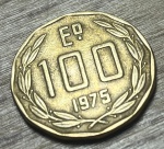   CHILE 1975- 100 ESCUDOS , EXCELENTE MOEDA PARA ABRILHANTAR AINDA MAIS SUA COLEÇÃO. 