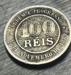    BRASIL,   100 REIS 1889-EXCELENTE MOEDA PARA ABRILHANTAR AINDA MAIS SUA COLEÇÃO. 