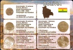 CARTELA COM MOEDAS BOLIVIA . FC , COMO MOSTRA IMAGEM