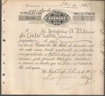 DOCUMENTO FINANCEIRO ANTIGO. 06 AÇÕES DE 200 MIL REIS CADA .  BANCO DE SÃO PAULO TITULO NUM 3550