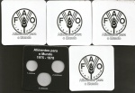 5 CARTELAS PARA MOEDAS NOVAS . ALIMENTOS PARA MUNDO 1975-1978 1,2,5 CENTAVOS