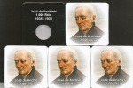 5 CARTELAS PARA MOEDAS NOVAS . JOSÉ DE ANCHIETA