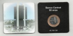 CARTELA COM A MOEDA COMEMORATIVA  BANCO CENTRAL 50 ANOS -