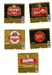 BRASIL.   5 ROTULOS DE CERVEJA DA BRAHMA 300ML, HOMENAGEANDO AS CONQUISTAS DAS COPAS BRASILEIRAS