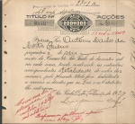 DOCUMENTO FINANCEIRO ANTIGO. 06 AÇÕES DE 200 MIL REIS CADA .  BANCO DE SÃO PAULO TITULO NUM 3549