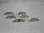 (26BI00141)  - Jogo de 6 descansos de talher em cerâmica vitrificada, pintado. Medindo 9,5cm x 2,5cm x 2,5cm de altura.