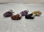 Lote de 5 cachos de uva em pedra, colorido. Medindo 10cm de comprimento.
