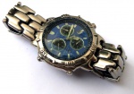 Vintage Coleção, Esportivo Relógio Citizen Azul Modelo 3540, Cronógrafo, Alarme, Quartz, em Aço medindo 40mm de diâmetro, Vidro Cristal, 6 Ponteiros, Calendário, Coroa na posição 4hs, Fundo em Aço de Rosca PROMASTER série 3540, Máquina Original Quartz com bateria nova em junho de 2026. Pulseira Original com regulagem para pulsos de 18cm