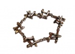 Vintage Fashion Luxo Jóias, Arrojada Pulseira # Cerquilha/ Jogo da Velha, Rústica com elos articulados, em Prata de Lei 925, medindo 17,5cm. Peso total 21,06gr