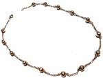 Vintage Fashion Luxo Jóias, Colar Clássico de Corrente com Esferas em Prata de Lei 925, medindo 42cm. Peso total 6,26gr.