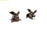 Vintage Luxo Jóias, Par de Brincos CataVentos Giratórios, em Prata de Lei, medindo 2cm de diâmetro. Peso total 2,30gr