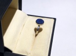 Vintage Luxo Jóias, Elegante Anel Artesanal em Prata de Lei, com Gema Lápis Lazulli redonda, montdo em bezel minimalista, Aro 16. Peso total 1,92gr