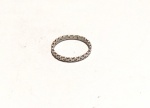Vintage Luxo Jóias, Aliança Eternity em Prata de Lei com Cristais cravados, Aro 18. Peso total 1,21gr 