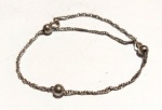 Vintage Luxo Jóias, Pulseira/ Tornozeleira de Bolinhas, em Prata de Lei 925 Italy, 23cm. Peso total 2,07gr