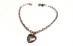 Fashion Luxo Jóias, Pulseira com Pingente Coração, em Prata de Lei 925, medindo 18cm. Peso total 1,67gr