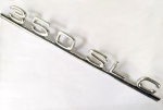 Vintage Antigomobilismo, Coleção, Decoração, Emblema traseiro 350 SLC original, para Mercedes Benz cupês, anos 70 motor V8, medindo 31cm, com 3 pinos com rosca