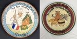 Dois pratos decorativos em cerâmica pintados à mão, alusivos ao restaurante  Boa Lembrança, datados de 2009 e 2011.