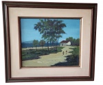 Alberto Mattera 'Paisagem",  OST. Medindo: 45 x 38 cm, com moldura: 69 x 62 cm. Descascado.