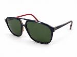 DIVERSOS, um (1) óculos de sol vintage EUROTTICA Sweet Frame, Made in Italy, com armação plástica em tom azul-marinho, detalhes vermelhos e brancos nas hastes e lentes verdes. Peça no estado, apresenta quebra na armação, vide foto, medindo 5,5x15,5x13cm.
