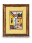 JESUS, Ouro Preto, óleo sobre tela, moldura em madeira com patina dourada, datado de 1973, medindo 50x40cm e tela 27x19cm.