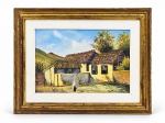 DO CARMO, Paisagem, óleo sobre tela, datado de 1990, moldura em madeira com patina dourada apresentando desgastes, medindo 39x49cm e tela 22,5x33,5cm.