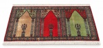 TAPETE, um (1) tapete Karachi, medindo 100x220cm. Sinais de rapê, vide foto.