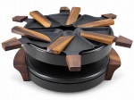 EQUIPAMENTO DE COZINHA, um (1) -  Aparelho elétrico para preparo de queijo raclette, com 6 frigideiras individuais e espátulas de madeira. Funcionando sem garantias futuras .
