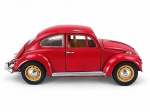 COLECIONISMO - uma (1) miniatura de automóvel Volkswagen Fusca (Beetle), modelo 1967, escala 1:18, confeccionada em metal, fabricação chinesa, referência SS 9701. Carroceria na cor vermelha, medida : 8 x 21 x 10 cm , roda avariada