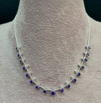 COLAR EM PRATA 950 COM AMETISTAS E ZIRCONIAS NUM BELO CONJUNTO  - BÉLISSIMO COLAR EXTRA LUXO MARAVIL64209
