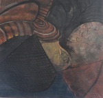 Roberto Burle Marx, `Abstrato, datado de 1983` - Acrilico sobre tela medindo 105 x 110, a.c.i.d