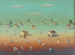 Julio Cesar Brigato, `Cena de Periferia ` - oleo sobre tela em placa medindo 39x29, a.c.i.d e verso