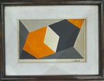 Lygia Clark, `Geométrico` - óleo sobre cartão medindo 10x15,5, a.c.i.d