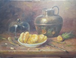 João Batista, `Natureza Morta` - óleo sobre tela medindo 60x80cm, a.c.i.e
