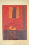 Alfredo Volpi, `Fachada e Mastro 60/150` - gravura medindo 42x30, a.c.i.d